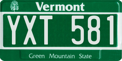 VT license plate YXT581