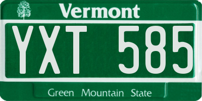 VT license plate YXT585