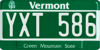 VT license plate YXT586