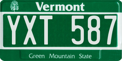 VT license plate YXT587