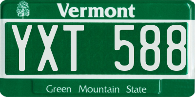 VT license plate YXT588
