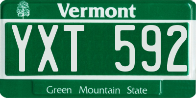 VT license plate YXT592