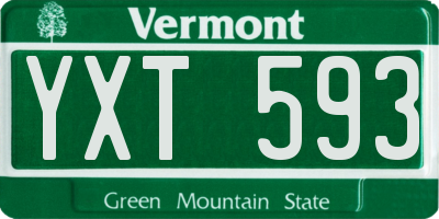 VT license plate YXT593
