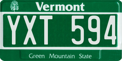VT license plate YXT594