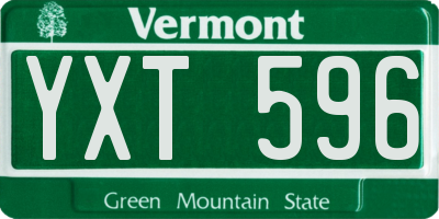 VT license plate YXT596