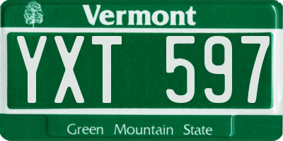 VT license plate YXT597