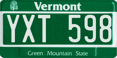 VT license plate YXT598