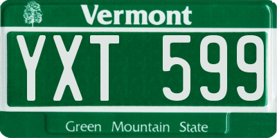 VT license plate YXT599