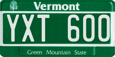 VT license plate YXT600