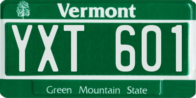 VT license plate YXT601
