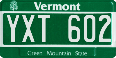 VT license plate YXT602