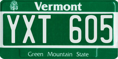 VT license plate YXT605