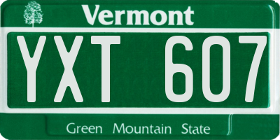 VT license plate YXT607