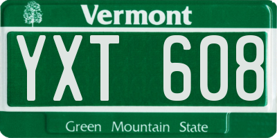 VT license plate YXT608