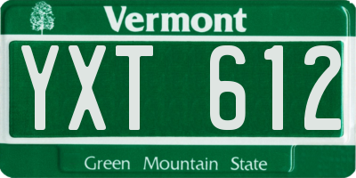 VT license plate YXT612