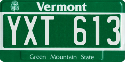 VT license plate YXT613
