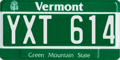 VT license plate YXT614