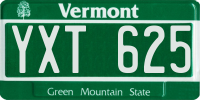 VT license plate YXT625