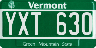 VT license plate YXT630
