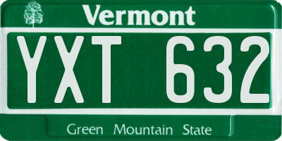 VT license plate YXT632