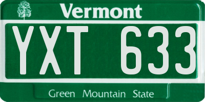 VT license plate YXT633
