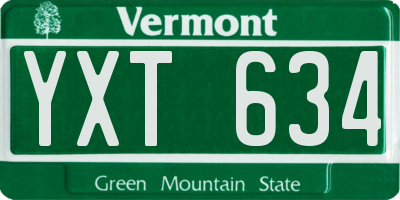 VT license plate YXT634