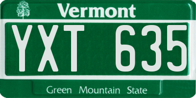 VT license plate YXT635