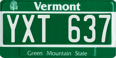 VT license plate YXT637