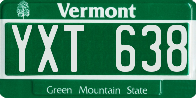 VT license plate YXT638