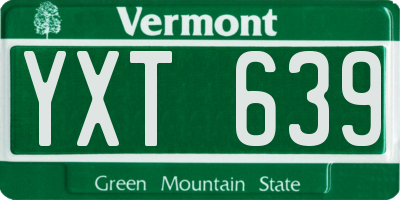 VT license plate YXT639