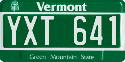 VT license plate YXT641