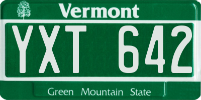 VT license plate YXT642
