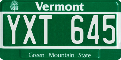 VT license plate YXT645