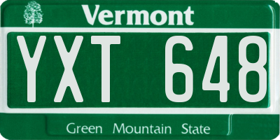 VT license plate YXT648