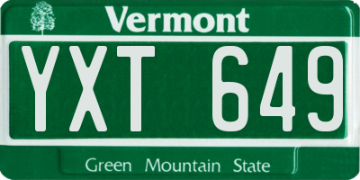 VT license plate YXT649