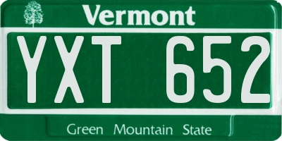 VT license plate YXT652