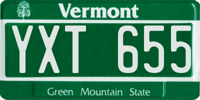 VT license plate YXT655