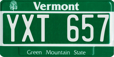 VT license plate YXT657