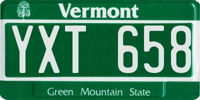 VT license plate YXT658