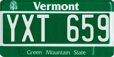 VT license plate YXT659