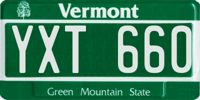 VT license plate YXT660