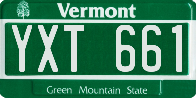 VT license plate YXT661