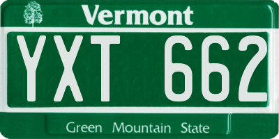 VT license plate YXT662
