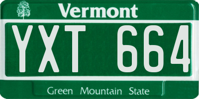 VT license plate YXT664