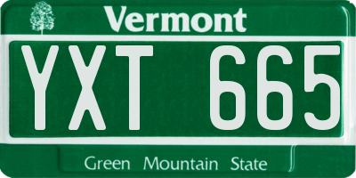 VT license plate YXT665