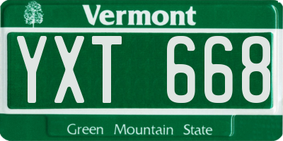 VT license plate YXT668