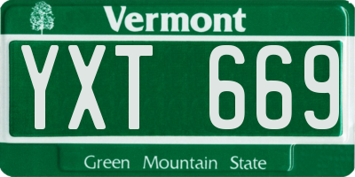 VT license plate YXT669