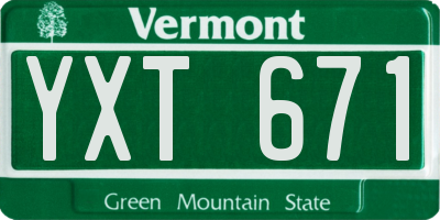 VT license plate YXT671