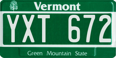 VT license plate YXT672