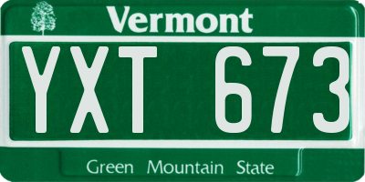 VT license plate YXT673